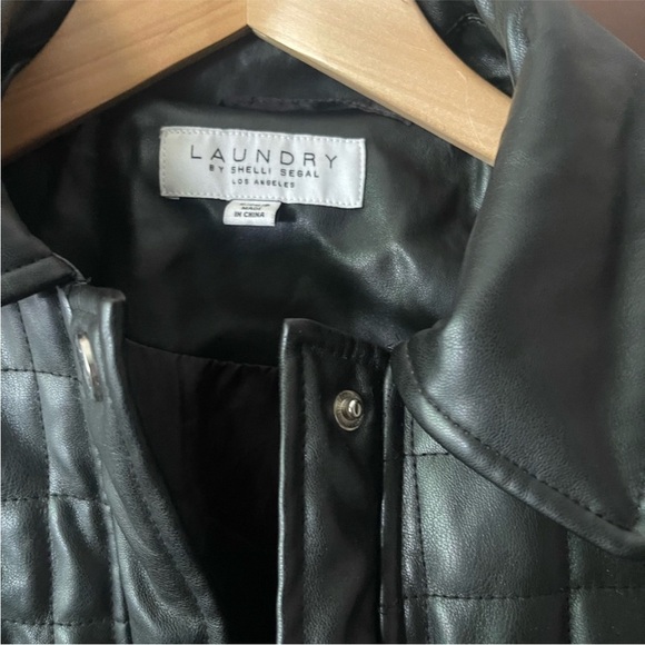 Leather quilted jacket- Laundry by shelli segal Los Angeles sz. S - Picture 3 of 4